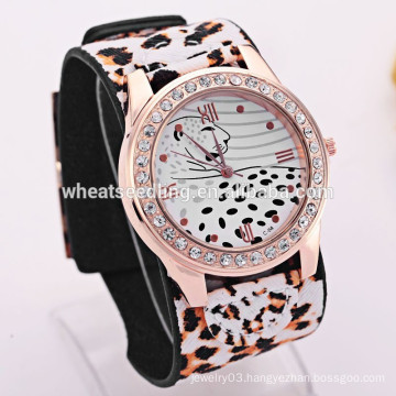 Leopard printing vogue women bangle watch